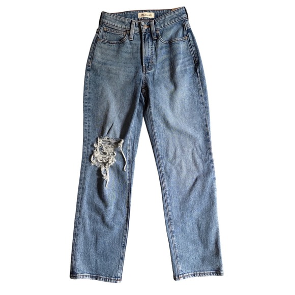 Madewell Denim - Madewell Curvy Perfect Vintage Straight Jean 24P Distressed Blue Denim NWT